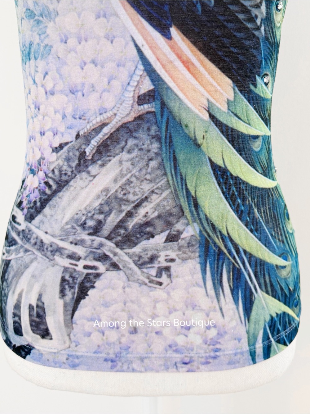 Extremely Rare Y2K Vintage Peacock Rhinestone Sleeveless Top ASO Lizzie McGuire - Picture 7 of 14
